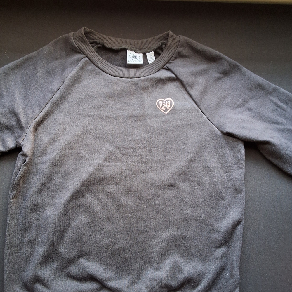 Dark Black Sweatshirt with Heart Logo